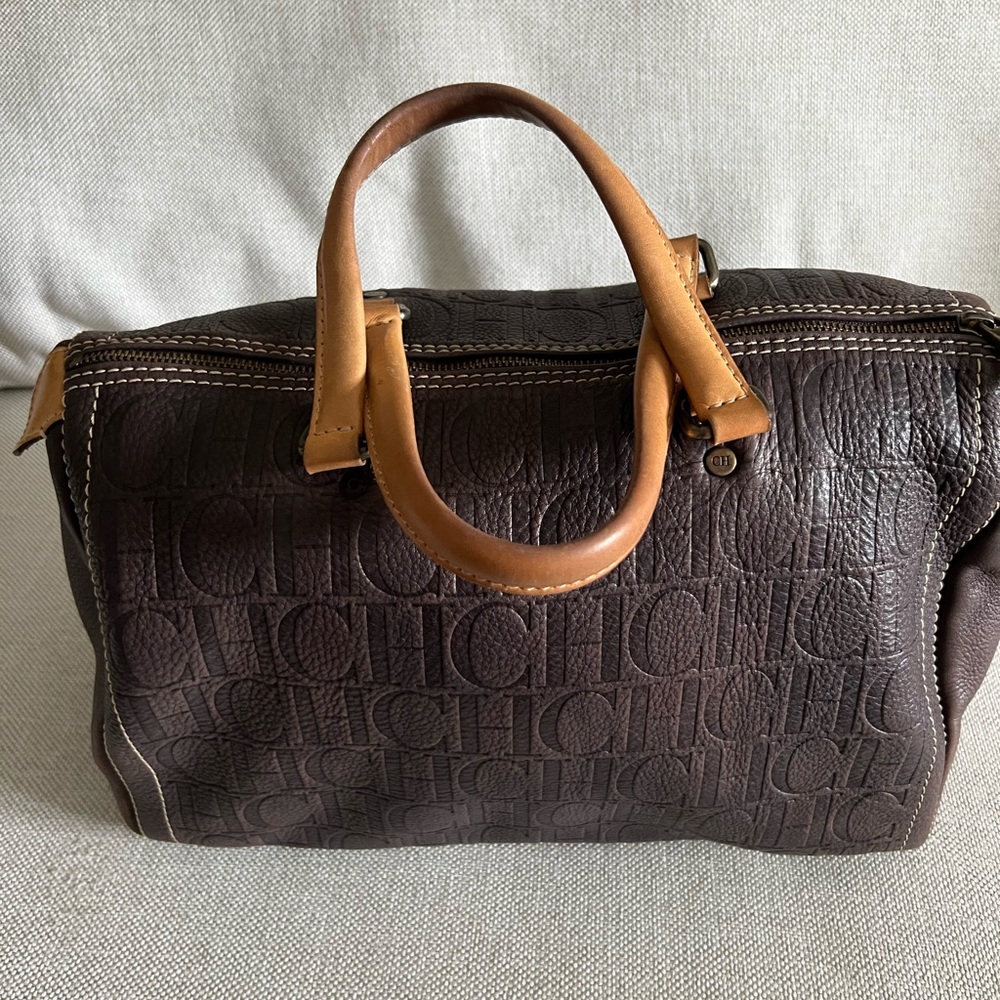 Carolina Herrera Brown Leather Bag Andy Model Large